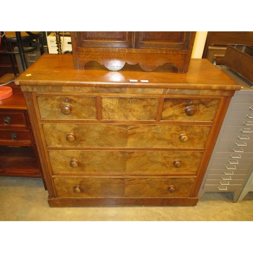 492 - Victorian Mahogany Chest of 6 Drawers, 115cm w, 103cm h, 51cm d