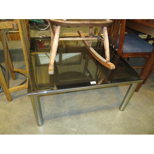 498 - DISPOSED - Smoked Glass Top Coffee Table, 84x84cm