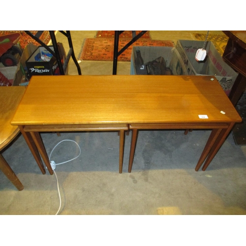 504 - Teak Nest of 3 Tables, 99x45cm