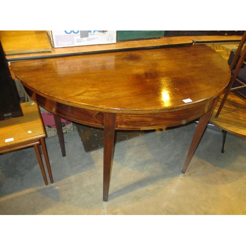 505 - Mahogany Demi Lune Table, 132cm