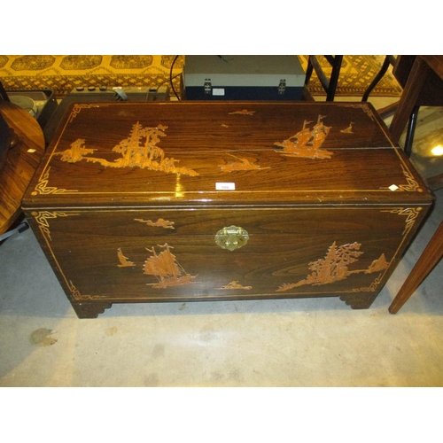 508 - Chinese Carved Wood Blanket Box, 84x41cm