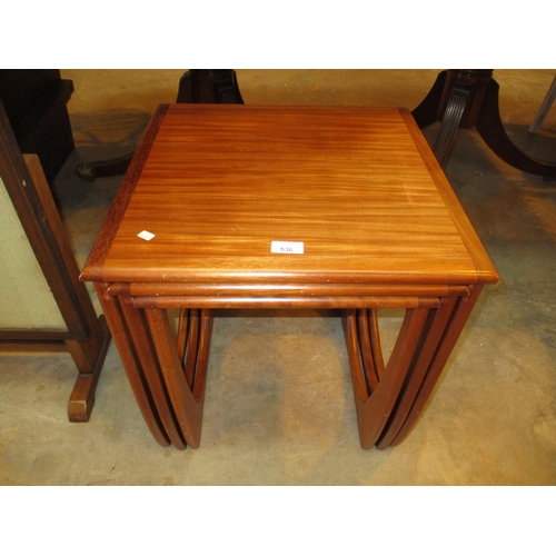 536 - G Plan Style Teak Nest of 3 Tables, (description change 12/6/23)