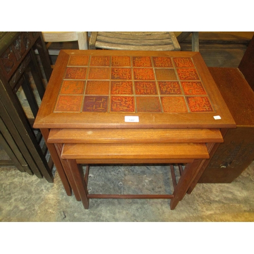 542 - Danish Teak and Tiled Nets of 3 Tables