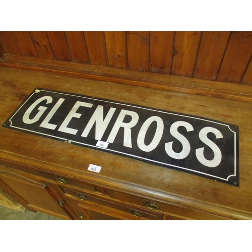 104 - Vintage Glenross Enamel Sign, 61x23cm