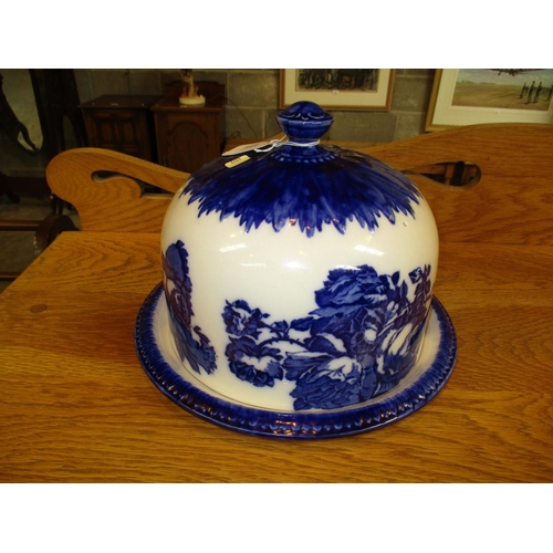 121 - Blue and White Pottery Cheese Dome