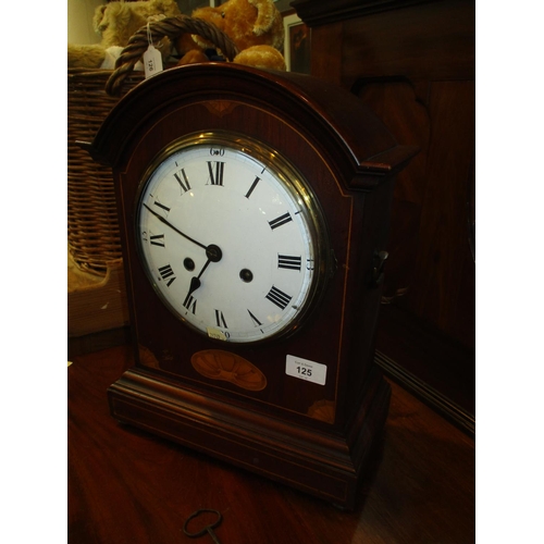 125 - Edwardian Inlaid Mahogany Mantel Clock