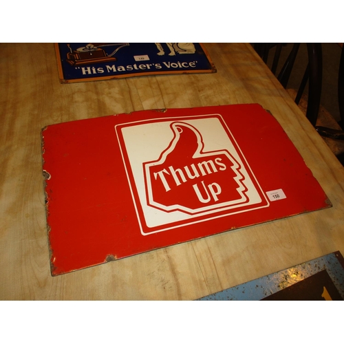 150 - Thumbs Up Enamel Sign, 30x53cm