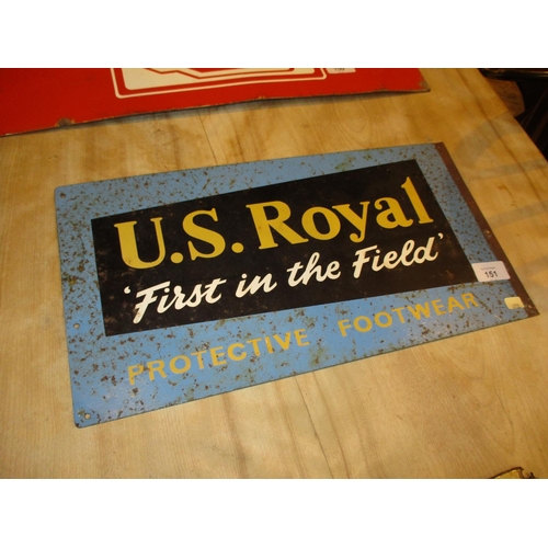 151 - US Royal Enamel Sign, 23x43cm