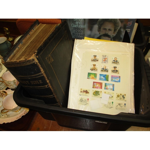 170 - Holy Bible and a Stamp Collection