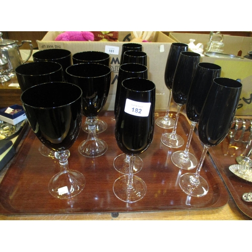 182 - Set of 8 Champagne Flutes and 5 Wine Goblets