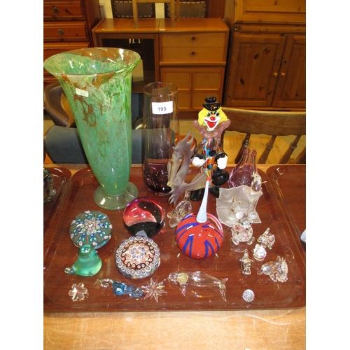 195 - Italian Glass Clown, Swarovski Crystal, Paperweights etc