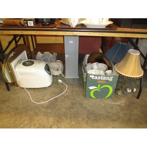 211 - Bread Maker, Leg Massager, China, Lamps, Mirror and Pictures