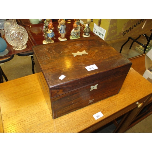 216 - Victorian Rosewood and Mother of Pearl Jewel Box