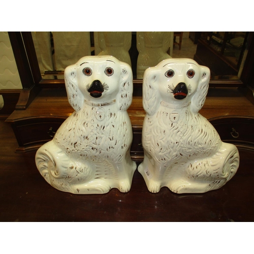 237 - Pair of Victorian Staffordshire Pottery Wally Dogs