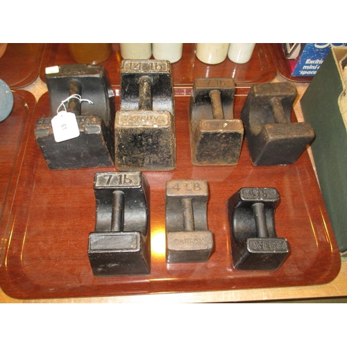 61 - Seven Cast Iron Weights