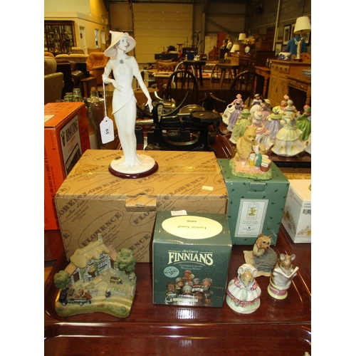 65 - Florence Figure, Two Beswick Beatrix Potter Figures, Border Fine Arts Classic Pooh etc