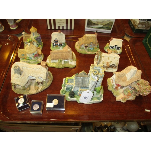 68 - Ten Lilliput Lane Cottages and 3 Badges