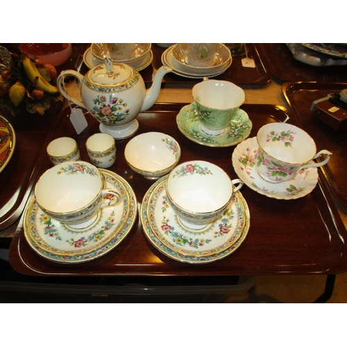 77 - Two Royal Albert Cups and Saucers and Foley Ming Rose Tea For Two Set