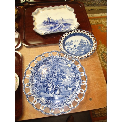 78 - Spode and Booths Pierced Border Dishes and a Dutch Trinket Tray