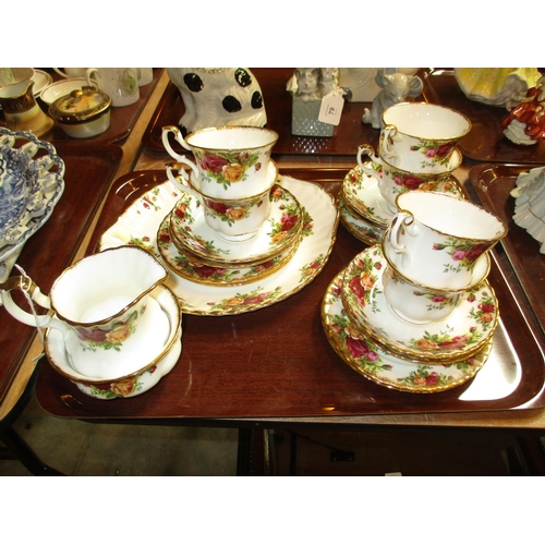 80 - Royal Albert Old Country Roses 21 Piece Tea Set