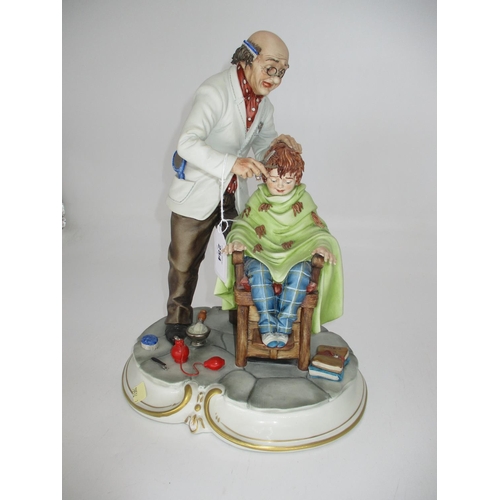 254 - Capodimonte Porcelain Barber Group, 30cm