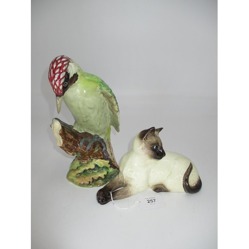 257 - Beswick Woodpecker 1218 and Cat 1558