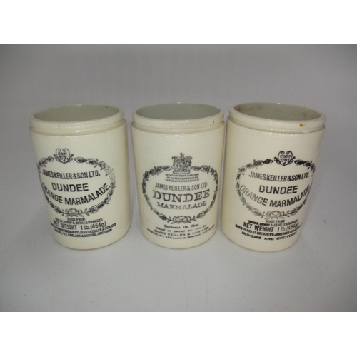 306 - Three Pottery James Keiller Orange Marmalade Pots