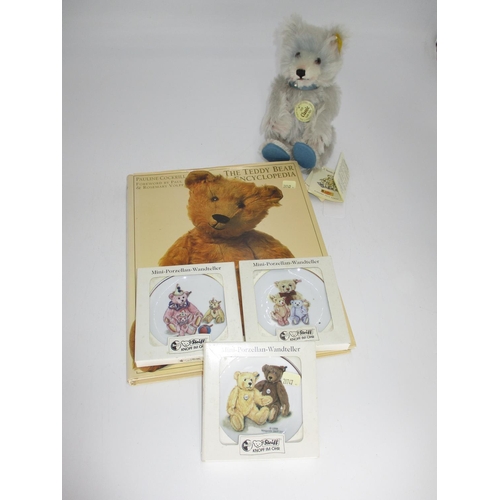 309 - Steiff 1929 Classic Teddy Baby, 3 Steiff Dishes and a Bear Book