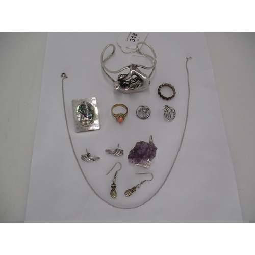 318 - Selection of Silver Jewellery etc