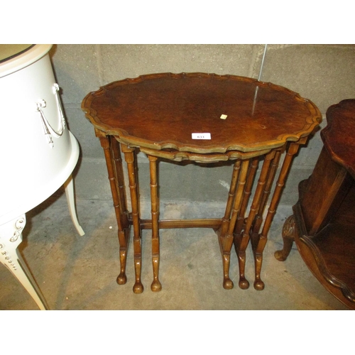 631 - Burr Walnut Nest of 3 Tables