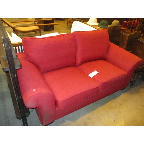 639 - Modern Red Loose Cushion Settee