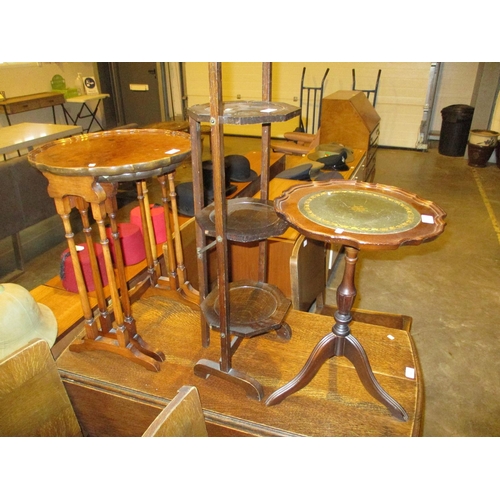 640 - Nest of 2 Tables, Cakestand and a Wine Table