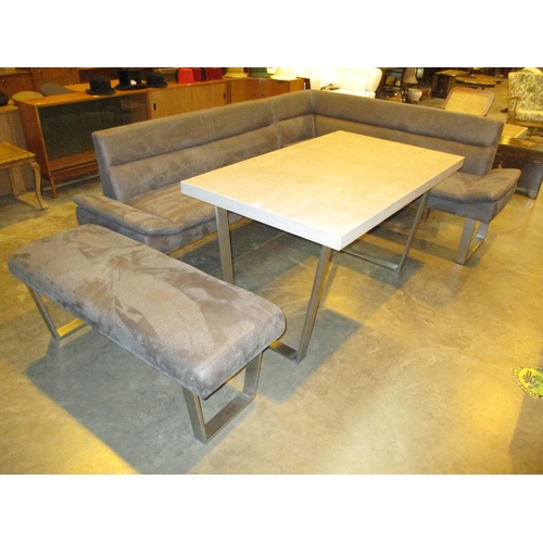 645 - Modern Dining Room Table and Bench Set