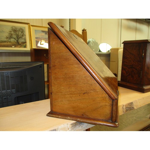 227 - Victorian Figured Walnut Stationery Box with Writing Surface Lid