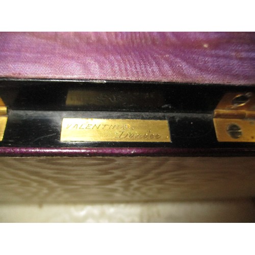 302 - Valentine Dundee a Victorian Ebony Gilt Metal and Malachite Stationery Box, along with a Matching Wr... 