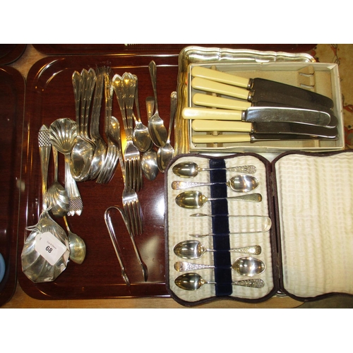 68 - Cased Set of Teaspoons, Other Cutlery and Tray