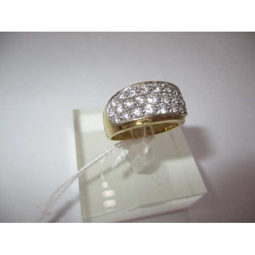 273 - 18ct Gold Diamond Pave Ring, 6.6g, Size M