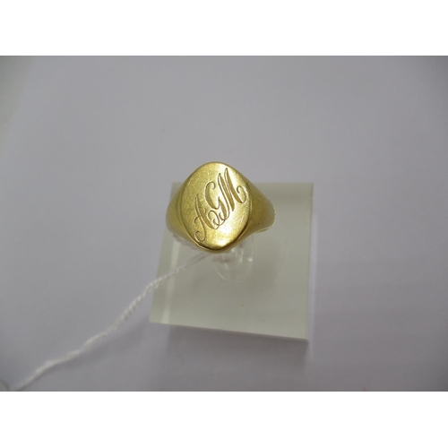 285 - Gents 18ct Gold Ring, 12.9g, Size L