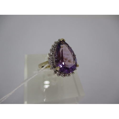 290 - 9ct Gold Purple and White Stone Cluster Ring, 4g, Size L