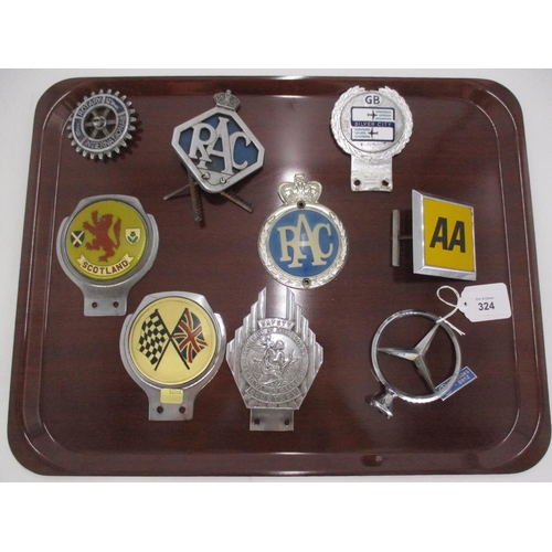 324 - Collection of 9 Car Badges