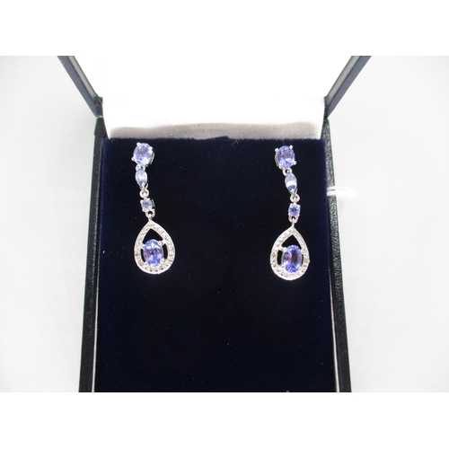 357 - Tanzanite and Diamond Earrings