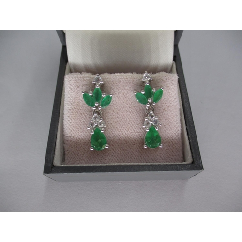 360 - Emerald and White Topaz Earrings