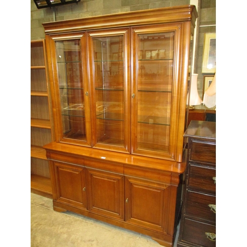 542 - Reproduction 3 Door Display Cabinet on 3 Door 3 Drawer Base, 141cm