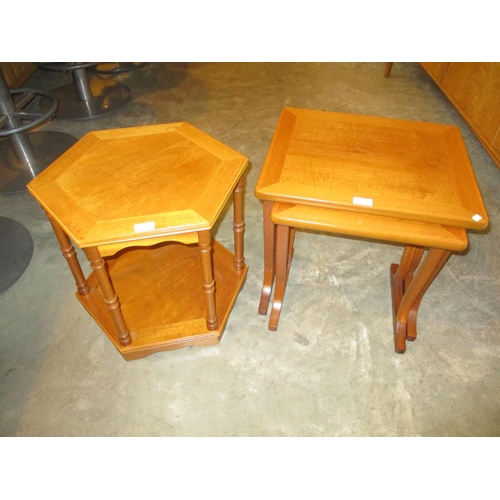 559 - Teak Nest of 2 Tables and a Lamp Table