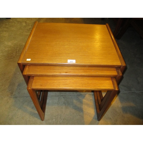 577 - Mid 20th Century Teak Nest of 3 Tables