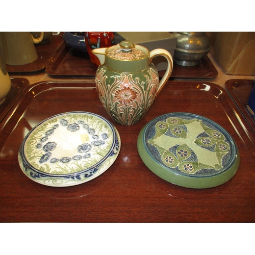 118 - MacIntyre Pottery Jug and 2 Teapot Stands