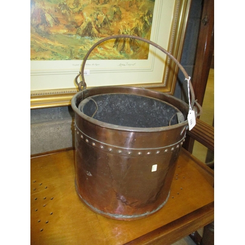 166 - Copper Coal Bucket