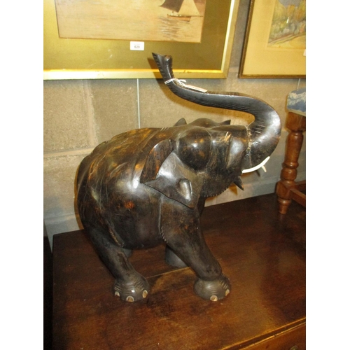 172 - African Carved Wood Elephant