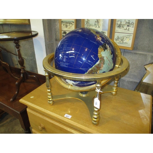 176 - Brass Frame Ornamental Terrestrial Globe