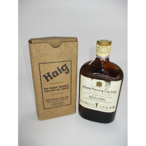 64A - Haig Gold Label Liqueur Scotch Whisky, with Original Box (half bottle)